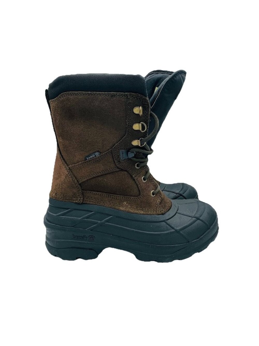 Kamik Mens 8 Brown Leather Nation Plus Winter Snow Boots Waterproof Insulated
